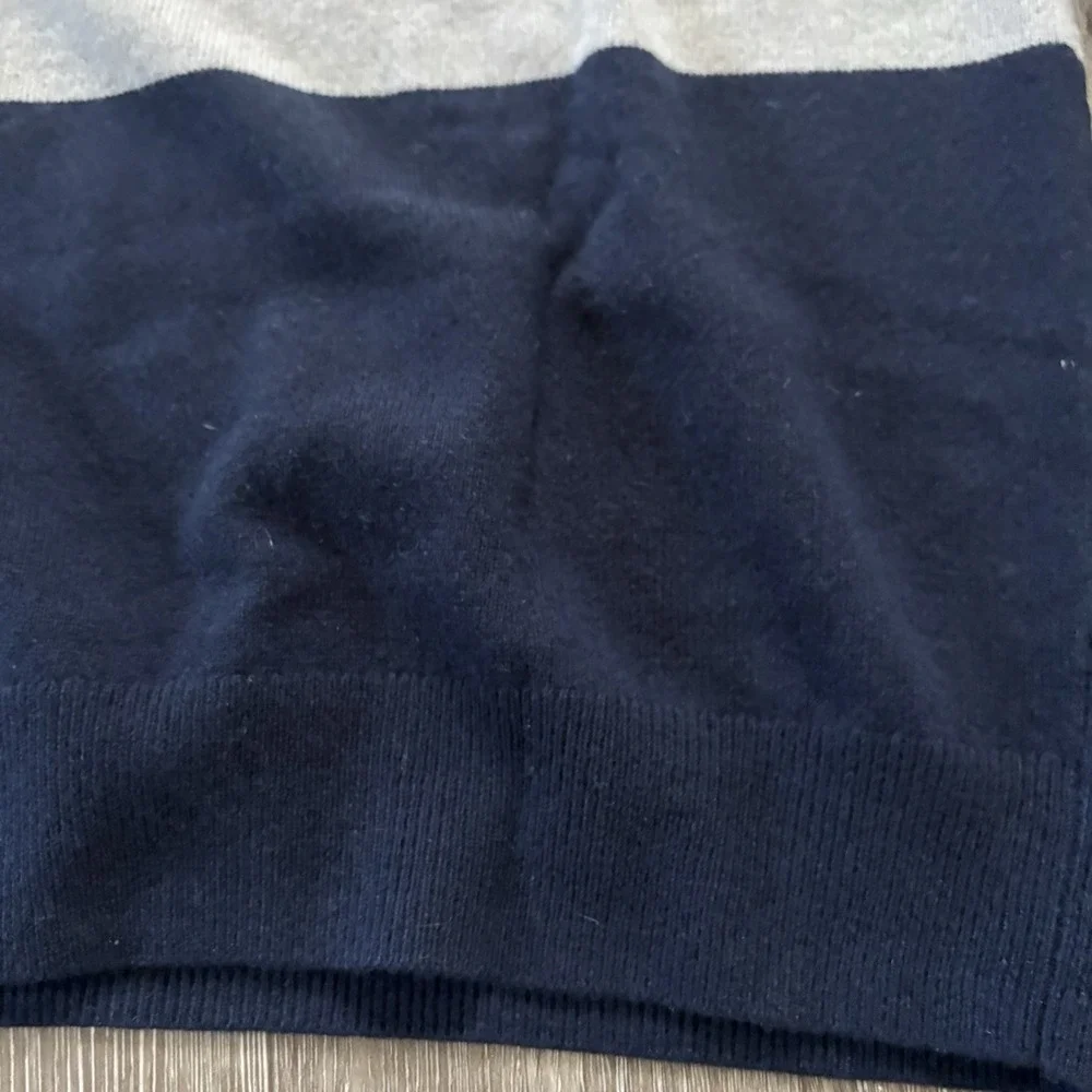 J. Crew Men's L 100% Cashmere Stripe Color block‎ Crew Pullover Sweater